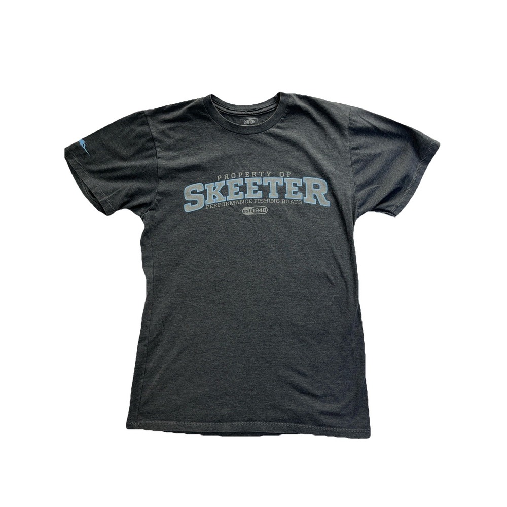 AFTCO Skeeter Performance Fishing Boats Graphic T-Shirt Mens Grey Short Sleeve